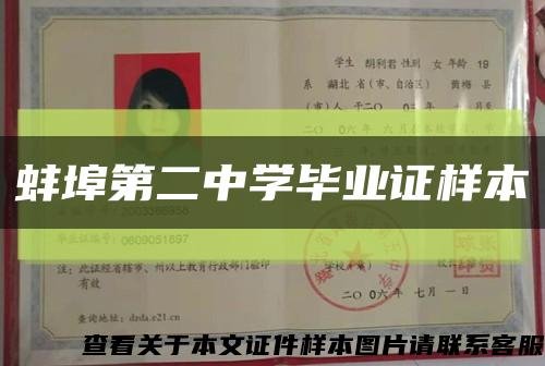 蚌埠第二中學畢業證樣本縮略圖