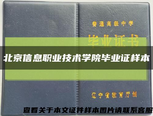 北京信息職業技術學院畢業證樣本縮略圖
