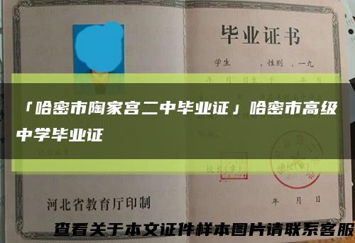 「哈密市陶家宮二中畢業證」哈密市高級中學畢業證縮略圖