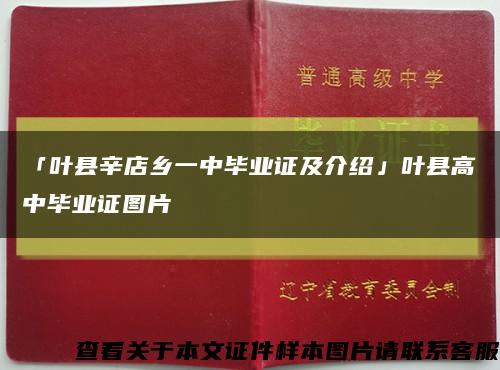 「葉縣辛店鄉一中畢業證及介紹」葉縣高中畢業證圖片縮略圖