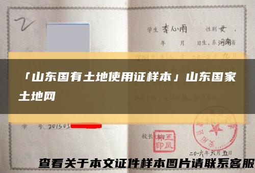 「山東國有土地使用證樣本」山東國家土地網縮略圖