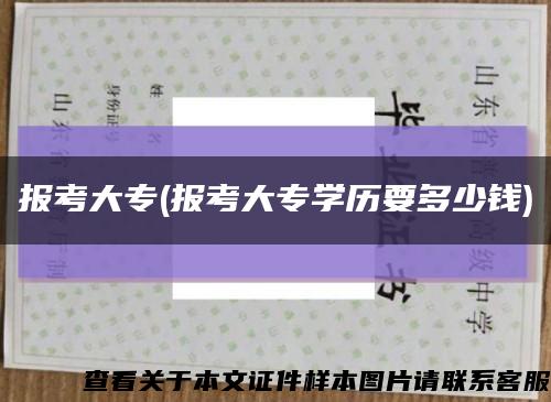 報考大專(報考大專學歷要多少錢)縮略圖