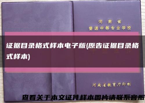 證據目錄格式樣本電子版(原告證據目錄格式樣本)縮略圖
