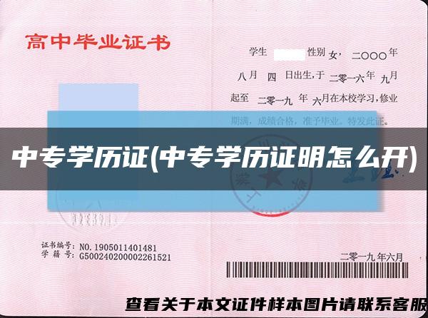 中專學歷證(中專學歷證明怎么開)縮略圖