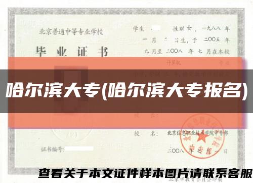 哈爾濱大專(哈爾濱大專報名)縮略圖