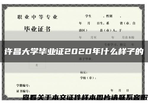 許昌大學畢業證2020年什么樣子的縮略圖
