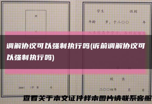 調解協議可以強制執行嗎(訴前調解協議可以強制執行嗎)縮略圖