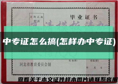 中專證怎么搞(怎樣辦中專證)縮略圖