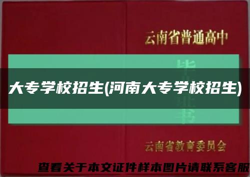 大專學校招生(河南大專學校招生)縮略圖