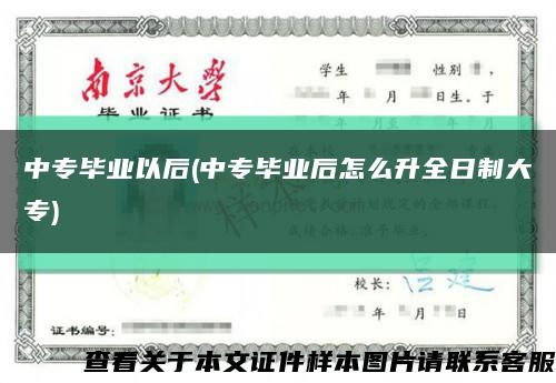 中專畢業以后(中專畢業后怎么升全日制大專)縮略圖