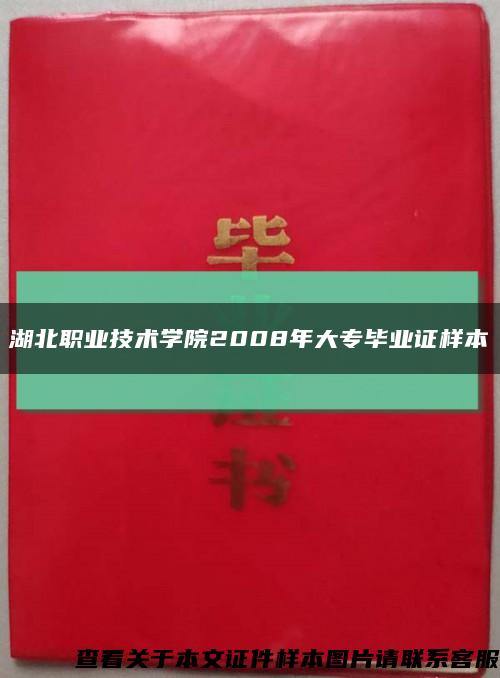 湖北職業技術學院2008年大專畢業證樣本縮略圖
