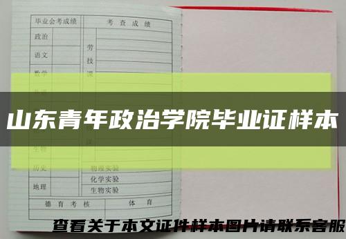 山東青年政治學院畢業證樣本縮略圖