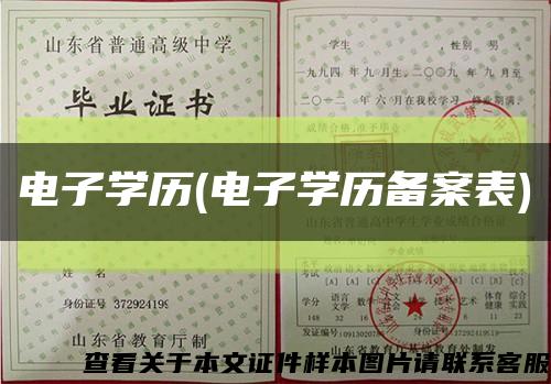 電子學歷(電子學歷備案表)縮略圖