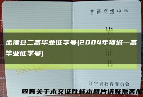 孟津縣二高畢業證學號(2004年項城一高畢業證學號)縮略圖