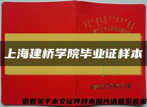 上海建橋學院畢業證樣本縮略圖
