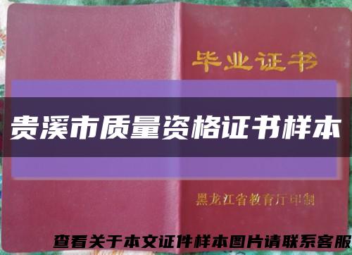 貴溪市質量資格證書樣本縮略圖