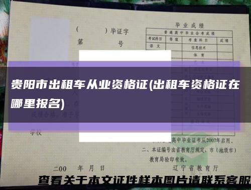 貴陽市出租車從業資格證(出租車資格證在哪里報名)縮略圖