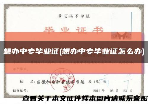 想辦中專畢業證(想辦中專畢業證怎么辦)縮略圖