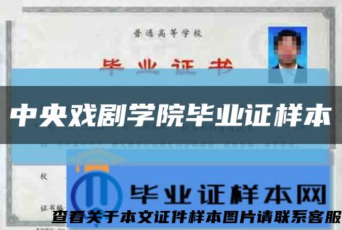 中央戲劇學院畢業證樣本縮略圖