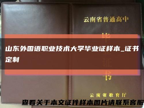 山東外國語職業技術大學畢業證樣本_證書定制縮略圖