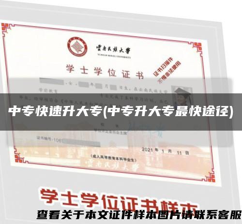 中?？焖偕髮?中專升大專最快途徑)縮略圖