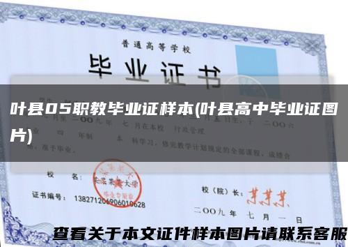 葉縣05職教畢業證樣本(葉縣高中畢業證圖片)縮略圖