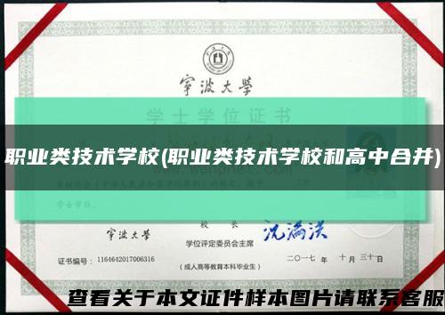 職業類技術學校(職業類技術學校和高中合并)縮略圖
