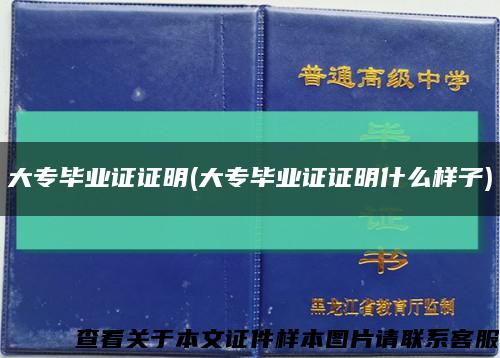 大專畢業證證明(大專畢業證證明什么樣子)縮略圖