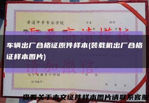 車輛出廠合格證原件樣本(裝載機出廠合格證樣本圖片)縮略圖