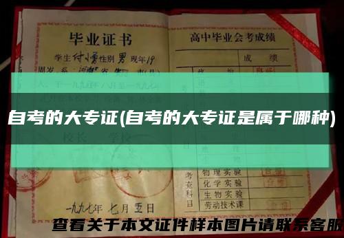 自考的大專證(自考的大專證是屬于哪種)縮略圖