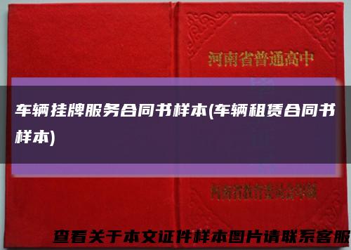 車輛掛牌服務合同書樣本(車輛租賃合同書樣本)縮略圖