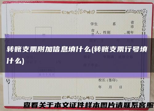 轉賬支票附加信息填什么(轉賬支票行號填什么)縮略圖