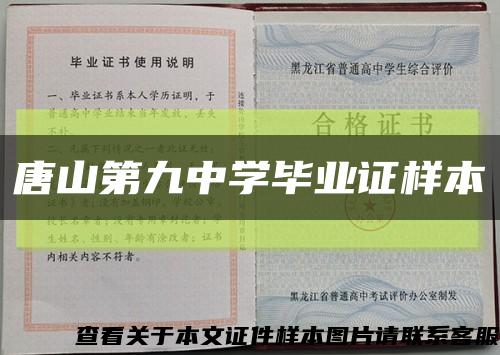 唐山第九中學畢業證樣本縮略圖