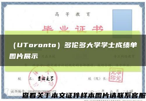 （UToronto）多倫多大學學士成績單圖片展示縮略圖