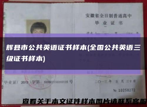 輝縣市公共英語證書樣本(全國公共英語三級證書樣本)縮略圖