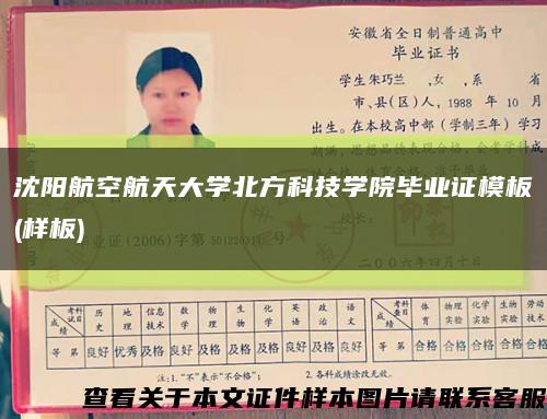 沈陽航空航天大學北方科技學院畢業證模板(樣板)縮略圖