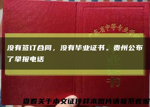 沒有簽訂合同，沒有畢業證書。貴州公布了舉報電話縮略圖
