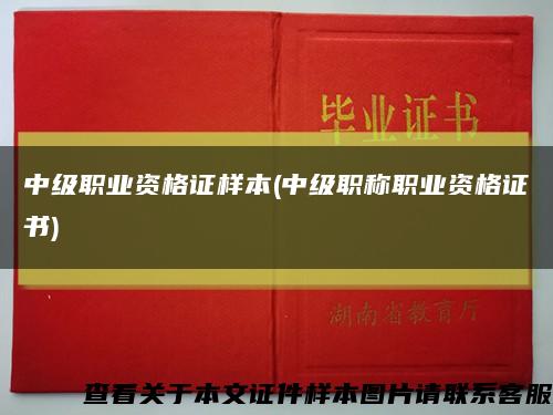 中級職業資格證樣本(中級職稱職業資格證書)縮略圖
