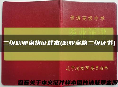 二級職業資格證樣本(職業資格二級證書)縮略圖