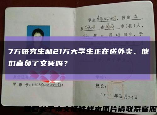7萬研究生和21萬大學生正在送外賣。他們辜負了文憑嗎？縮略圖
