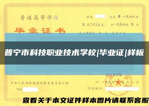 普寧市科技職業技術學校|畢業證|樣板縮略圖