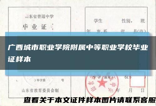 廣西城市職業學院附屬中等職業學校畢業證樣本縮略圖