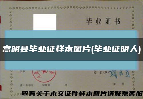嵩明縣畢業證樣本圖片(畢業證明人)縮略圖
