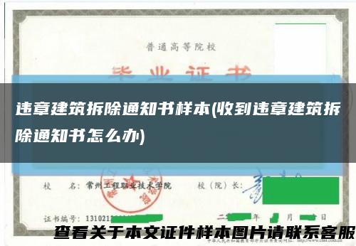 違章建筑拆除通知書樣本(收到違章建筑拆除通知書怎么辦)縮略圖