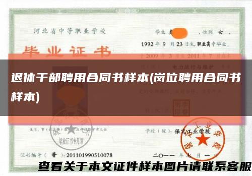 退休干部聘用合同書樣本(崗位聘用合同書樣本)縮略圖