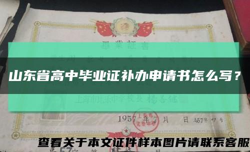 山東省高中畢業證補辦申請書怎么寫？縮略圖