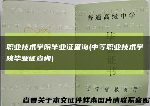 職業技術學院畢業證查詢(中等職業技術學院畢業證查詢)縮略圖