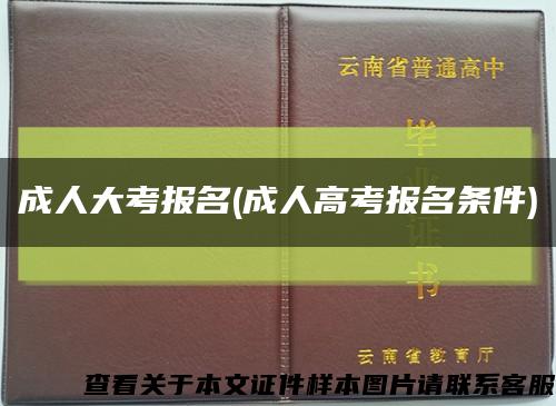 成人大考報名(成人高考報名條件)縮略圖