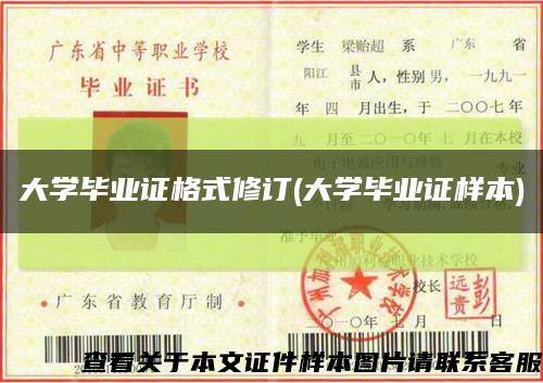 大學畢業證格式修訂(大學畢業證樣本)縮略圖