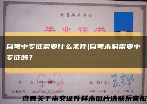 自考中專證需要什么條件(自考本科需要中專證嗎？縮略圖